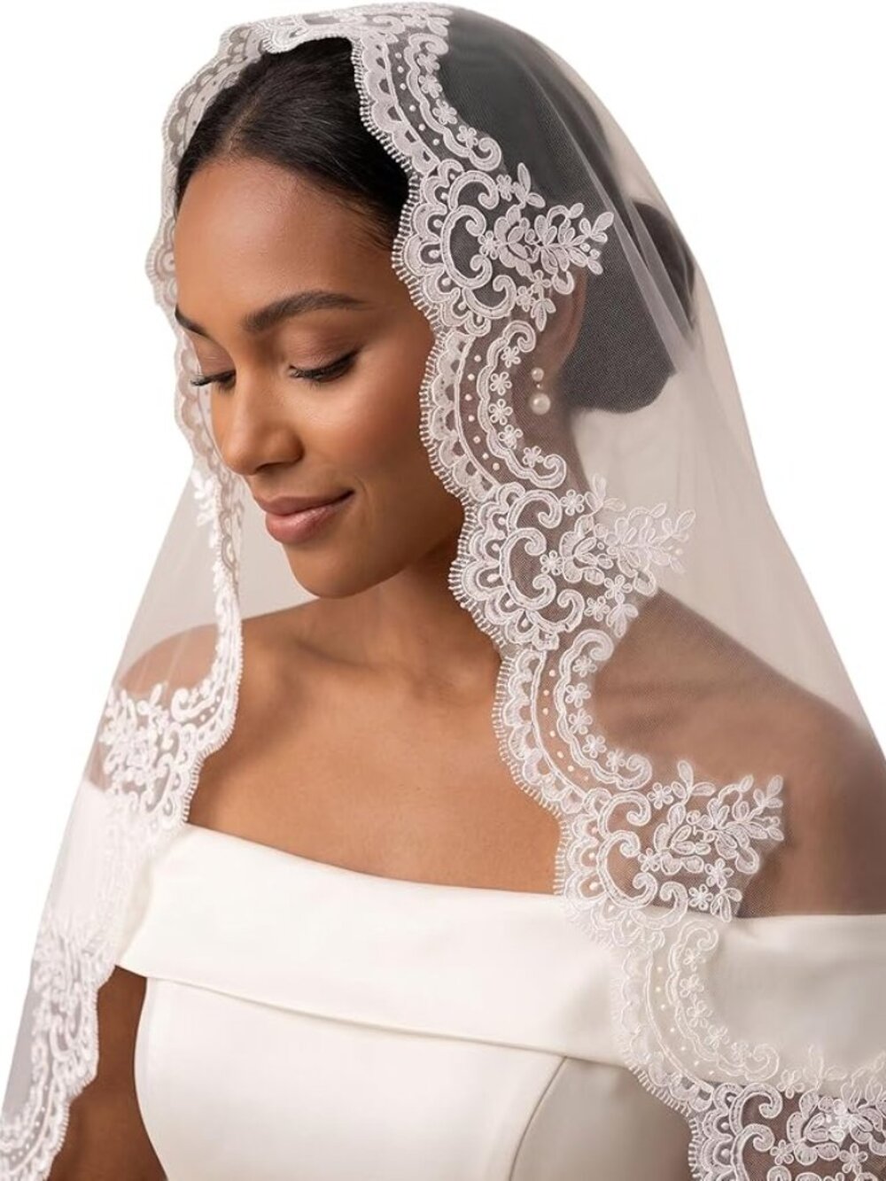 Wedding Lace Applique Edge Bridal Veil